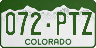 CO license plate 072PTZ