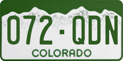 CO license plate 072QDN