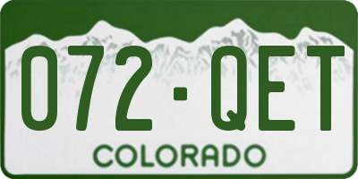 CO license plate 072QET