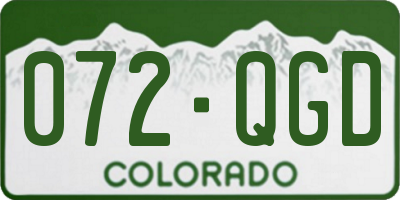 CO license plate 072QGD