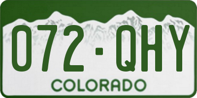 CO license plate 072QHY