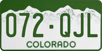 CO license plate 072QJL