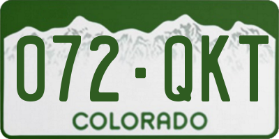 CO license plate 072QKT