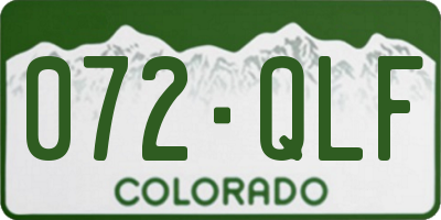 CO license plate 072QLF