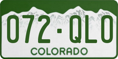 CO license plate 072QLO