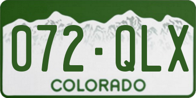 CO license plate 072QLX