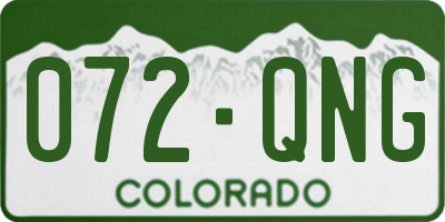 CO license plate 072QNG