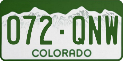 CO license plate 072QNW