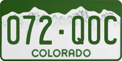 CO license plate 072QOC