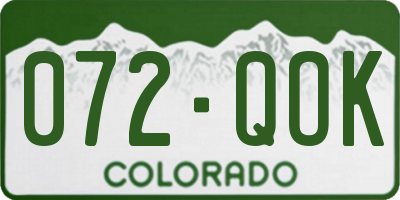 CO license plate 072QOK