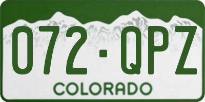 CO license plate 072QPZ