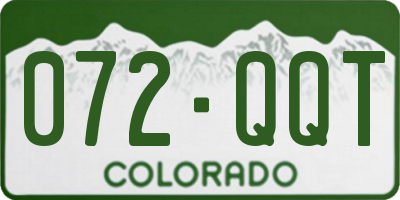 CO license plate 072QQT