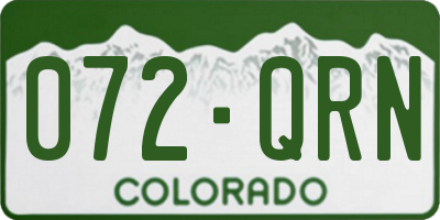 CO license plate 072QRN