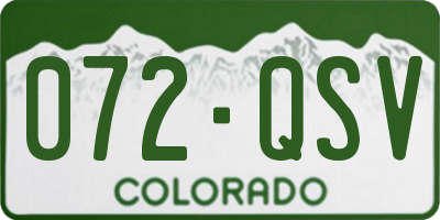 CO license plate 072QSV