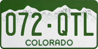 CO license plate 072QTL