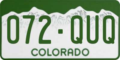CO license plate 072QUQ