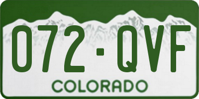 CO license plate 072QVF