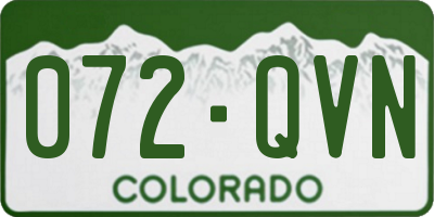 CO license plate 072QVN