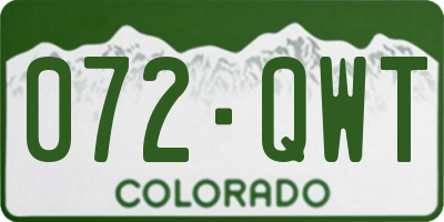 CO license plate 072QWT