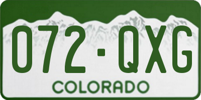 CO license plate 072QXG