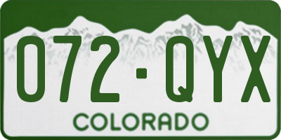 CO license plate 072QYX