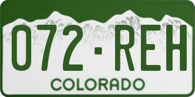 CO license plate 072REH