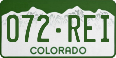 CO license plate 072REI