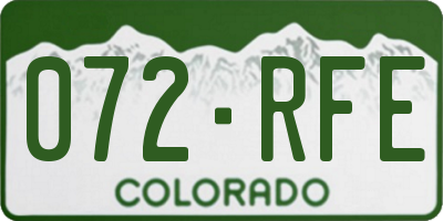 CO license plate 072RFE