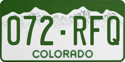 CO license plate 072RFQ