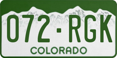 CO license plate 072RGK