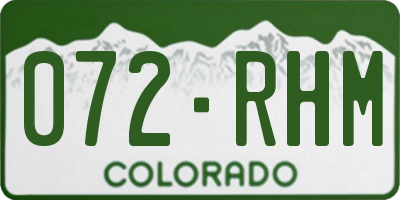 CO license plate 072RHM