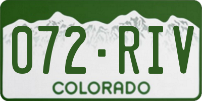 CO license plate 072RIV