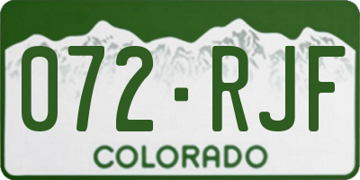 CO license plate 072RJF
