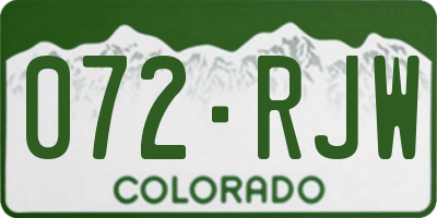 CO license plate 072RJW