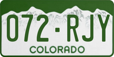 CO license plate 072RJY