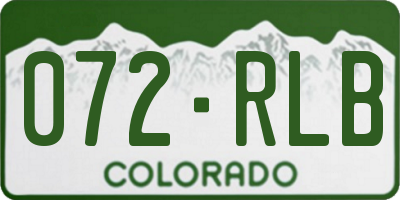 CO license plate 072RLB
