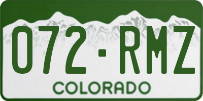 CO license plate 072RMZ