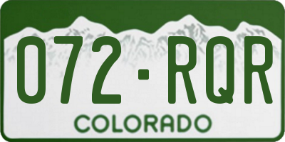 CO license plate 072RQR