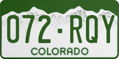 CO license plate 072RQY
