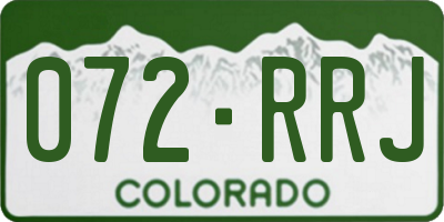 CO license plate 072RRJ