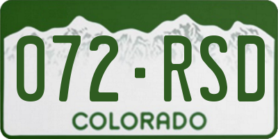 CO license plate 072RSD