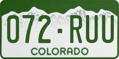 CO license plate 072RUU