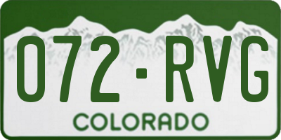 CO license plate 072RVG