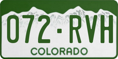CO license plate 072RVH