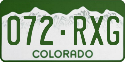 CO license plate 072RXG