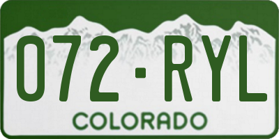 CO license plate 072RYL
