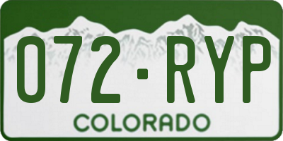 CO license plate 072RYP