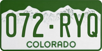 CO license plate 072RYQ
