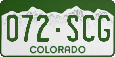 CO license plate 072SCG