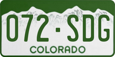 CO license plate 072SDG